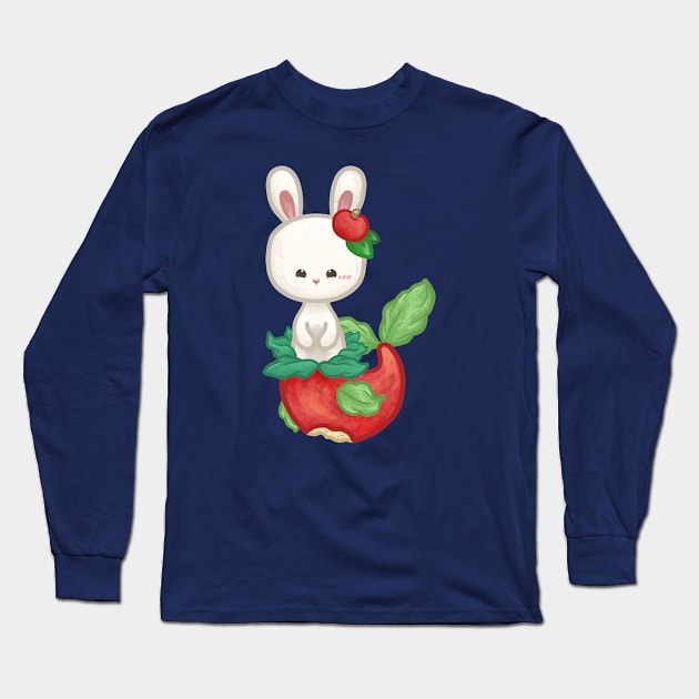 Bunny Apple Mermaid Long Sleeve T-Shirt by Khotekmei